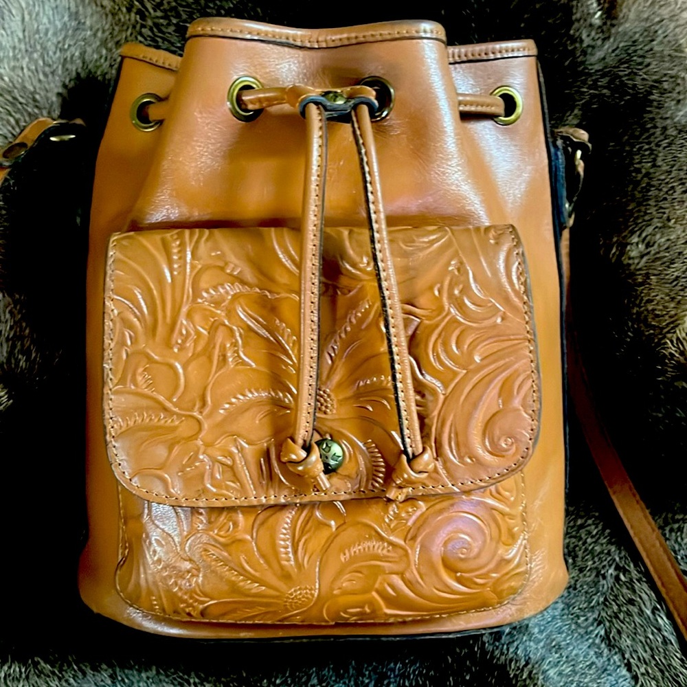 Patricia Nash Leather Crossbody Bags Melrose Drawstring Nubuck Purse